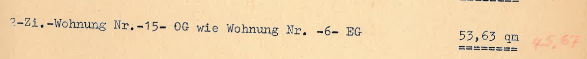 Wohnfl&auml;chenberechnung Wohnung 15 wie 6